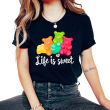 Load image into Gallery viewer, Jelly Gummies T-shirt Soft Sugar Candy Fruity Juicy Kids Gummy candy - Unisex T-Shirt - Black