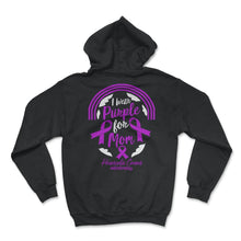 Load image into Gallery viewer, Pancreatic Cancer Shirt, I Wear Purple For My Mom Rainbow Tee, - Hoodie - Black