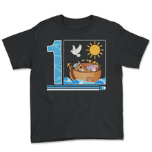 Load image into Gallery viewer, 1st Birthday Shirt, Noah's Ark Birthday Party 1st Birthday Tee, Gift - Youth Tee - Black