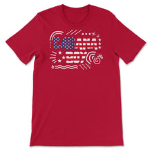 Load image into Gallery viewer, 4th Of July Shirt, All American Cabana Boy Flag Independence Day USA - Unisex T-Shirt - Red