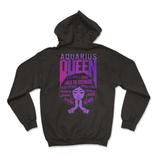 Load image into Gallery viewer, Aquarius Queen Shirt, African American Women Zodiac Sign Tee, - Hoodie - Black