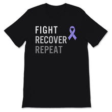 Load image into Gallery viewer, Eating Disorder Recovery Shirt Fight Recover Repeat Ed Warrior Purple