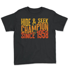 Load image into Gallery viewer, Programmer Shirt, Hide And Seek Champion Since 1985 Tee, Funny Coding - Youth Tee - Black