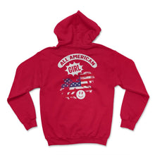 Load image into Gallery viewer, 4th Of July Shirt, All American Girl Unicorn Flag Independence Day - Hoodie - Red