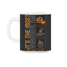 Load image into Gallery viewer, Halloween Costume Shirt, Most Wonderful Time Of The Year Pumpkin - 11oz Mug - Black on White