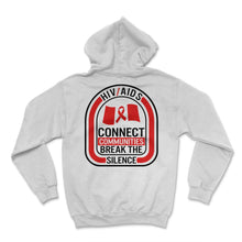 Load image into Gallery viewer, Word Aids Days Shirt, Connect Communities Break The Silence Red - Hoodie - White