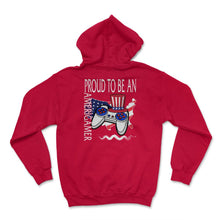 Load image into Gallery viewer, 4th Of July Shirt, Proud To Be An Amerigamer Controller America Flag - Hoodie - Red
