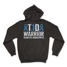 Load image into Gallery viewer, Diabetes Awareness Shirt, T1D Warrior Ribbon Tee, Type One Insulin - Hoodie - Black