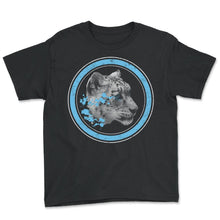 Load image into Gallery viewer, Leopard Shirt, Watercolor Snow Panther Leopard Design Art Tee, Animal - Youth Tee - Black