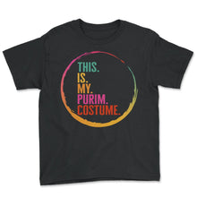 Load image into Gallery viewer, Purim Shirt, This Is My Purim Costume Tee, Jewish Costume Gift, Book - Youth Tee - Black