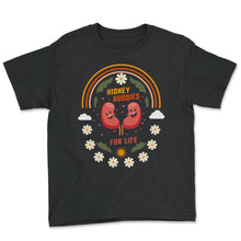 Load image into Gallery viewer, Organ Donation Awareness, Kidney Buddies For Life, Funny Kidney - Youth Tee - Black