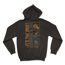 Load image into Gallery viewer, Halloween Costume Shirt, Most Wonderful Time Of The Year Pumpkin - Hoodie - Black