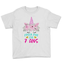 Load image into Gallery viewer, Enfant T Shirt 7 Ans Fille Anniversaire Cadeau Licorne T Shirt copy - Youth Tee - White