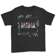 Load image into Gallery viewer, Mother Shirt, Mama Cow Print Design Tee, Country Farmer Mama, - Youth Tee - Black