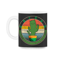 Load image into Gallery viewer, Cactus Cat Shirt, Cactus Plant Tee, Cute Cactus Kitten Lover Design, - 11oz Mug - Black on White