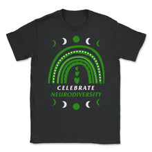 Load image into Gallery viewer, Mental Health Awareness Shirt, Celebrate Neurodiversity Rainbow Tee, - Unisex T-Shirt - Black