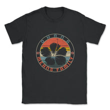 Load image into Gallery viewer, Ohana Means Family Shirt, Hawaii Hibiscus Flower 70s Retro Tee, - Unisex T-Shirt - Black