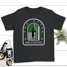 Load image into Gallery viewer, St. Patricks Day Shirt, The Pipes Are Calling, Irish Lucky Music - Youth Tee - Black