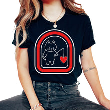 Load image into Gallery viewer, Valentines day Shirt, Cat Fishing Heart Valentines Funny Tee, - Unisex T-Shirt - Black