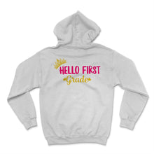Load image into Gallery viewer, Hello First Grade Student Teacher Colorful Back To School Gold Crown