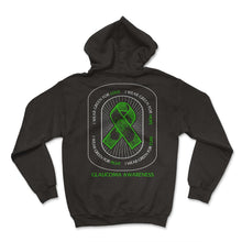 Load image into Gallery viewer, Glaucoma Shirt, I Wear Green For Love Tee, Green Ribbon, Eye Diseases - Hoodie - Black