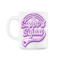 Load image into Gallery viewer, Pancreatic Cancer Shirt, My Support Squad #Pancreaticcancerawareness - 11oz Mug - White