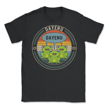 Load image into Gallery viewer, Three Frogs Dayenu Shirt, Jewish Holiday Seder Gift, Enough Song Jews - Unisex T-Shirt - Black