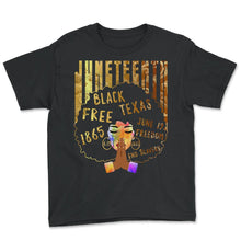 Load image into Gallery viewer, Juneteenth Shirt, Afro American Prying Gift, Natural Hair Afro Word - Youth Tee - Black