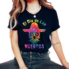 Load image into Gallery viewer, El Dia de Los Muertos Day of the Dead Sugar Skull Mexican Hat El Jeff - Unisex T-Shirt - Black