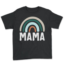 Load image into Gallery viewer, Mother Shirt, Mama Rainbow Simple Design Tee, Cute New Mom, Favorite - Youth Tee - Black