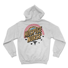 Load image into Gallery viewer, Hospice Shirt, Hospice Nurse Leopard Rainbow Tee, Registered Nurse - Hoodie - White