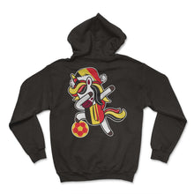 Load image into Gallery viewer, Soccer Girl Dabbing Unicorn Christmas Hat Scarf Belgium Jersey Shirt, - Hoodie - Black
