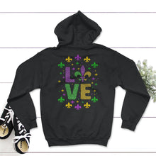 Load image into Gallery viewer, Mardi Gras 2022 Shirt, I Love Mardi Gras, New Orleans Gift, Womens - Hoodie - Black