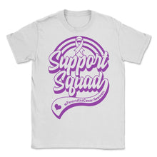 Load image into Gallery viewer, Pancreatic Cancer Shirt, My Support Squad #Pancreaticcancerawareness - Unisex T-Shirt - White