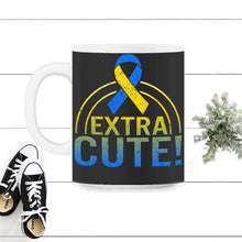 Load image into Gallery viewer, World Down Syndrome Day, Extra Cute Down Syndrome, Trisomy 21, - 11oz Mug - Black on White
