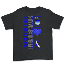 Load image into Gallery viewer, Peace Love Cure Hydrocephalus T Shirt - Youth Tee - Black