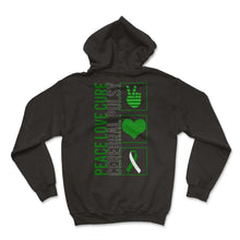 Load image into Gallery viewer, Peace Love Cure Cerebral Pulsy T Shirt - Hoodie - Black