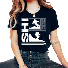 Load image into Gallery viewer, Ski Cool Distressed Shirt, Mountain Skiing Snowboard Retro Tee, - Unisex T-Shirt - Black