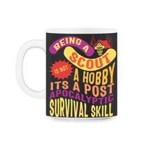 Load image into Gallery viewer, Camping Shirt, Being A Scout Is Not A Hobby Skull Scouting Tent Tee, - 11oz Mug - Black on White