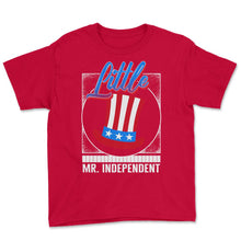 Load image into Gallery viewer, 4th Of July Shirt, Little Mr. Independent USA Flag Hat Independence - Youth Tee - Red