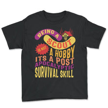 Load image into Gallery viewer, Camping Shirt, Being A Scout Is Not A Hobby Skull Scouting Tent Tee, - Youth Tee - Black