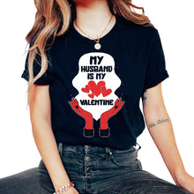 Load image into Gallery viewer, Valentines Shirt, My Husband Is My Valentine Heart Tee, Married Gift - Unisex T-Shirt - Black