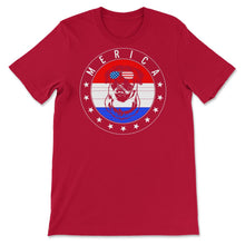 Load image into Gallery viewer, 4th Of July Shirt, Merica Rottweiler Sunglasses Dog Lover - Unisex T-Shirt - Red