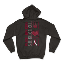Load image into Gallery viewer, Peace Love Cure Sickle Cell T Shirt - Hoodie - Black