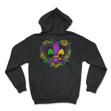 Load image into Gallery viewer, Mardi Gras Fleur De Lis Shirt, New Orleans Beads Apparel, Nola Fleur - Hoodie - Black