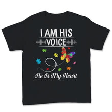 Load image into Gallery viewer, I Am His Voice He Is My Heart Shirt Autism Awareness Gift Paint