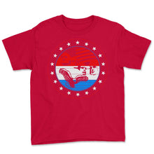 Load image into Gallery viewer, 4th Of July Shirt, Grandpa Independence Day, USA Flag Mount Rushmore - Youth Tee - Red