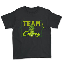 Load image into Gallery viewer, Celery Vegetable Shirt, Team Celery Tee, Vegetable Lover Gift, Gift - Youth Tee - Black