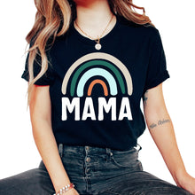 Load image into Gallery viewer, Mother Shirt, Mama Rainbow Simple Design Tee, Cute New Mom, Favorite - Unisex T-Shirt - Black