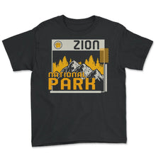 Load image into Gallery viewer, Zion National Park Shirt, Outdoor, Wildlife, National Park Outdoor - Youth Tee - Black
